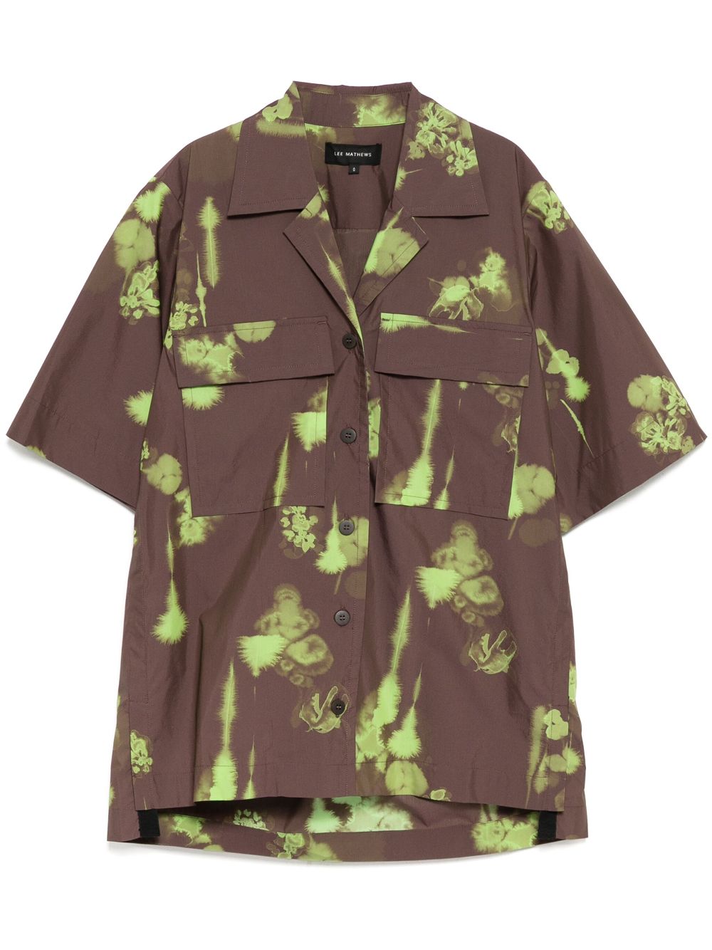 Lee Mathews all-over graphic print shirt - Brown