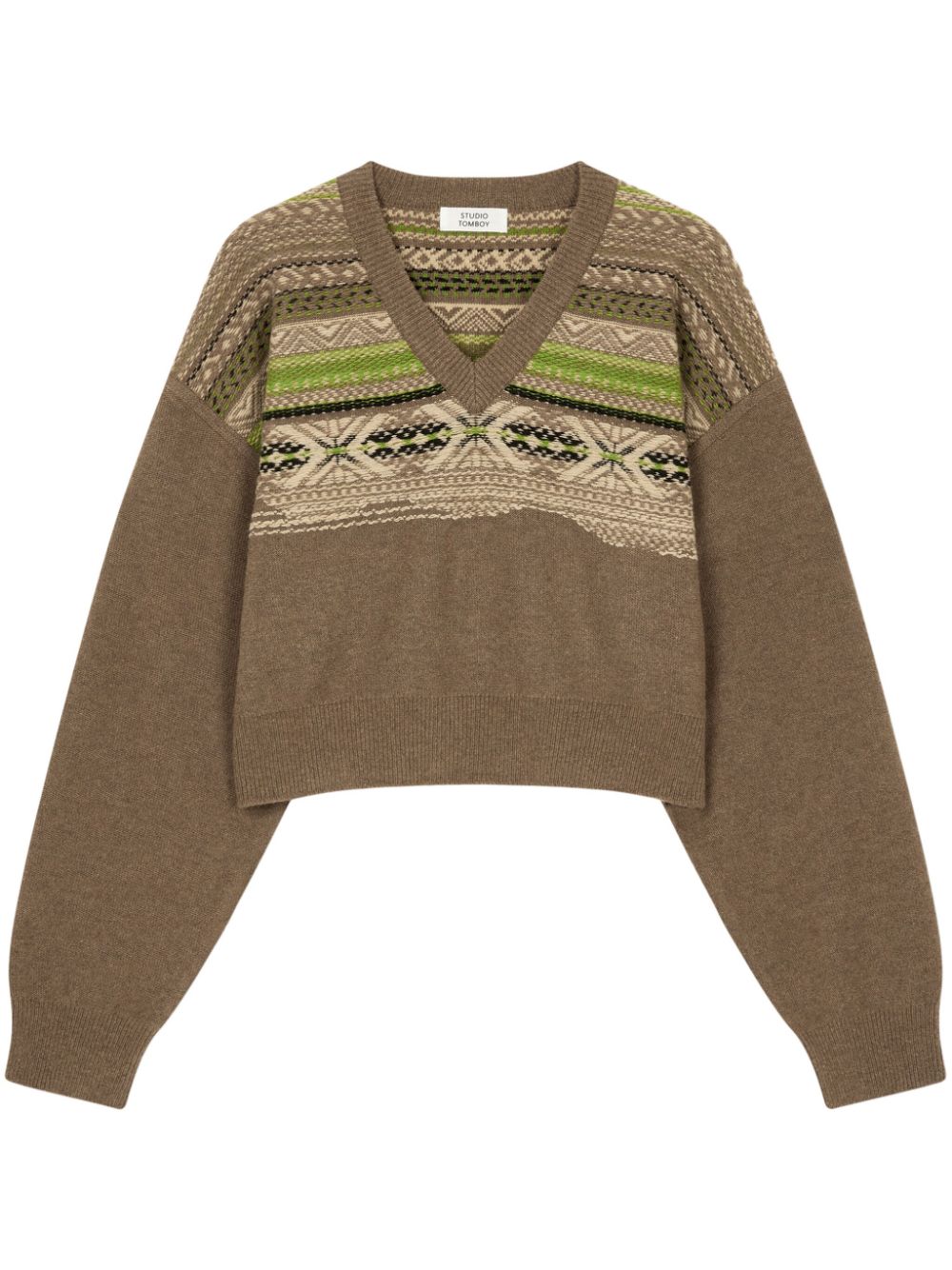 fair isle intarsia knit sweater