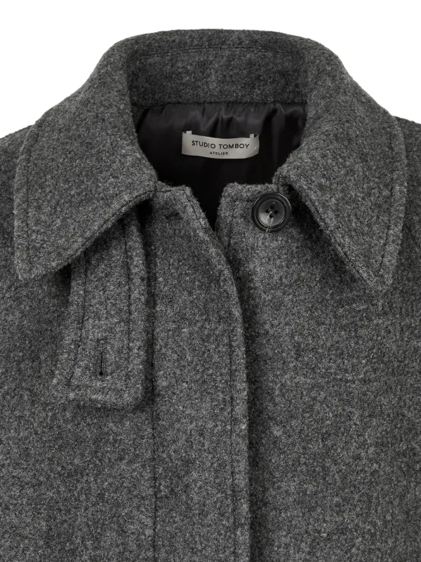 【未使用】SMOOTH MELANGE WRAP COAT(ダークグレー) Lauren Ralph Lauren Double-Faced Wool-Blend Wrap Coat in
