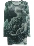 Alexander Wang crystal-hotfix cloud-print mini dress - Green