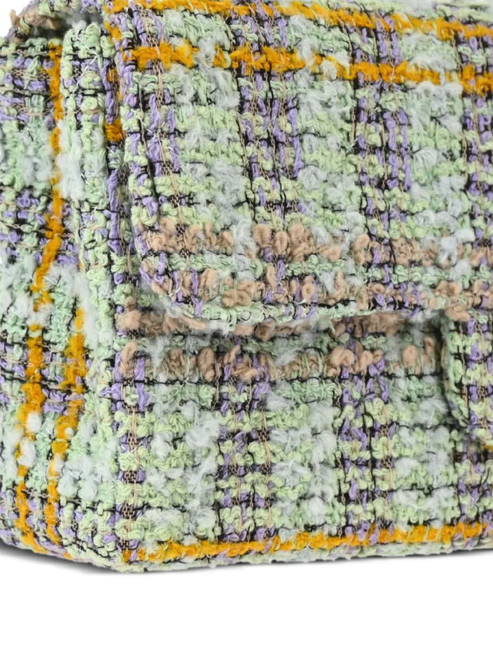 Pre-owned Chanel 1995 Single Flap Shoulder Bag Set In Green