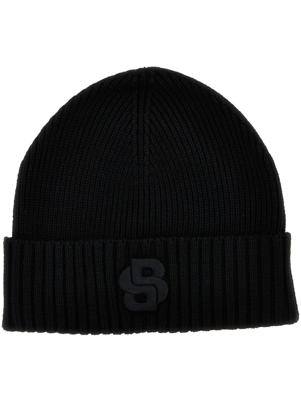 BOSS embroidered-logo beanie - Black