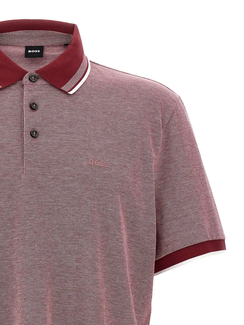 BOSS Piqué poloshirt Rood