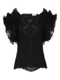 ZIMMERMANN ruffled lace top - Black