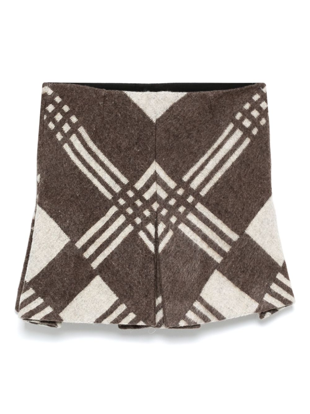 Conner Ives reconstituted military blanket pleated skirt - Brown