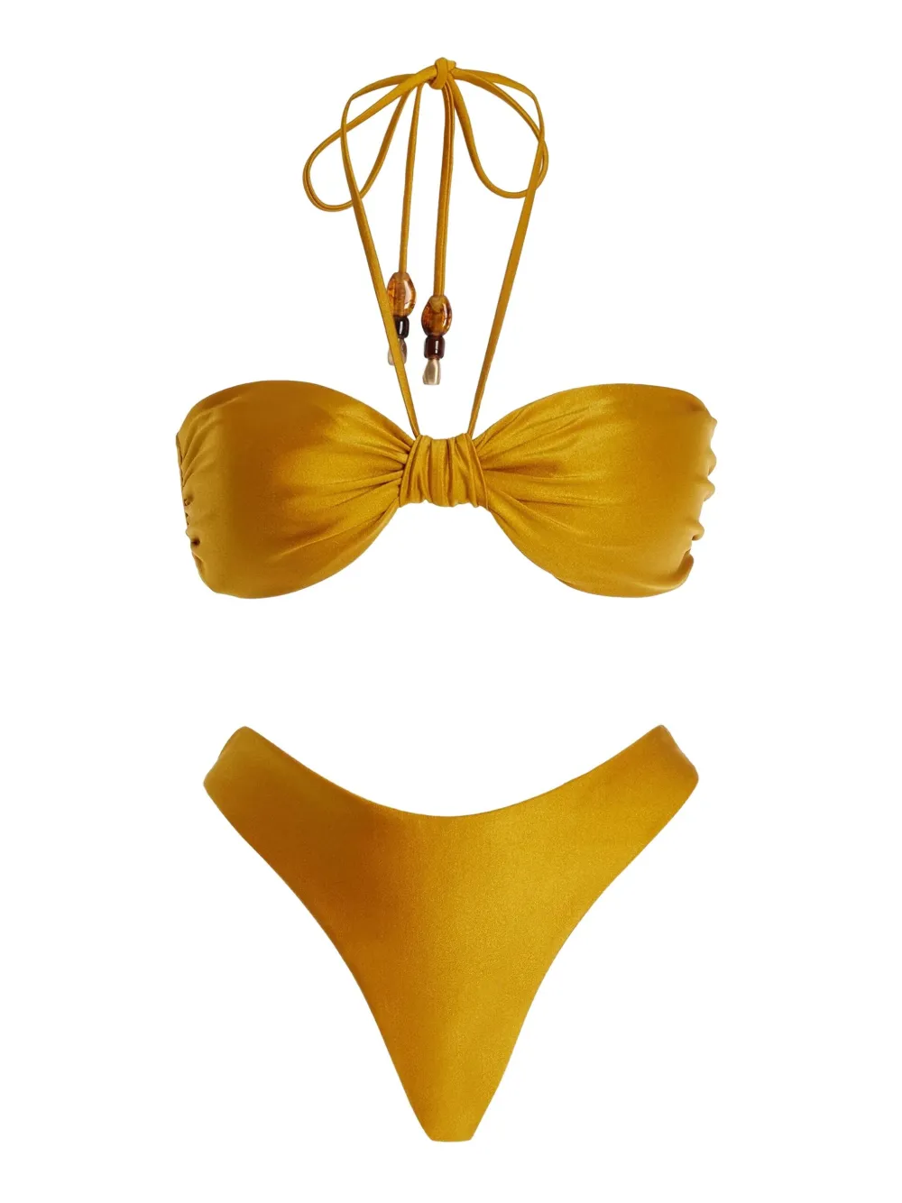 Zimmermann Wylie Halter Two-piece Bikini Swimsuit In Yellow
