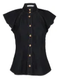 ZIMMERMANN ruffled denim top - Blue