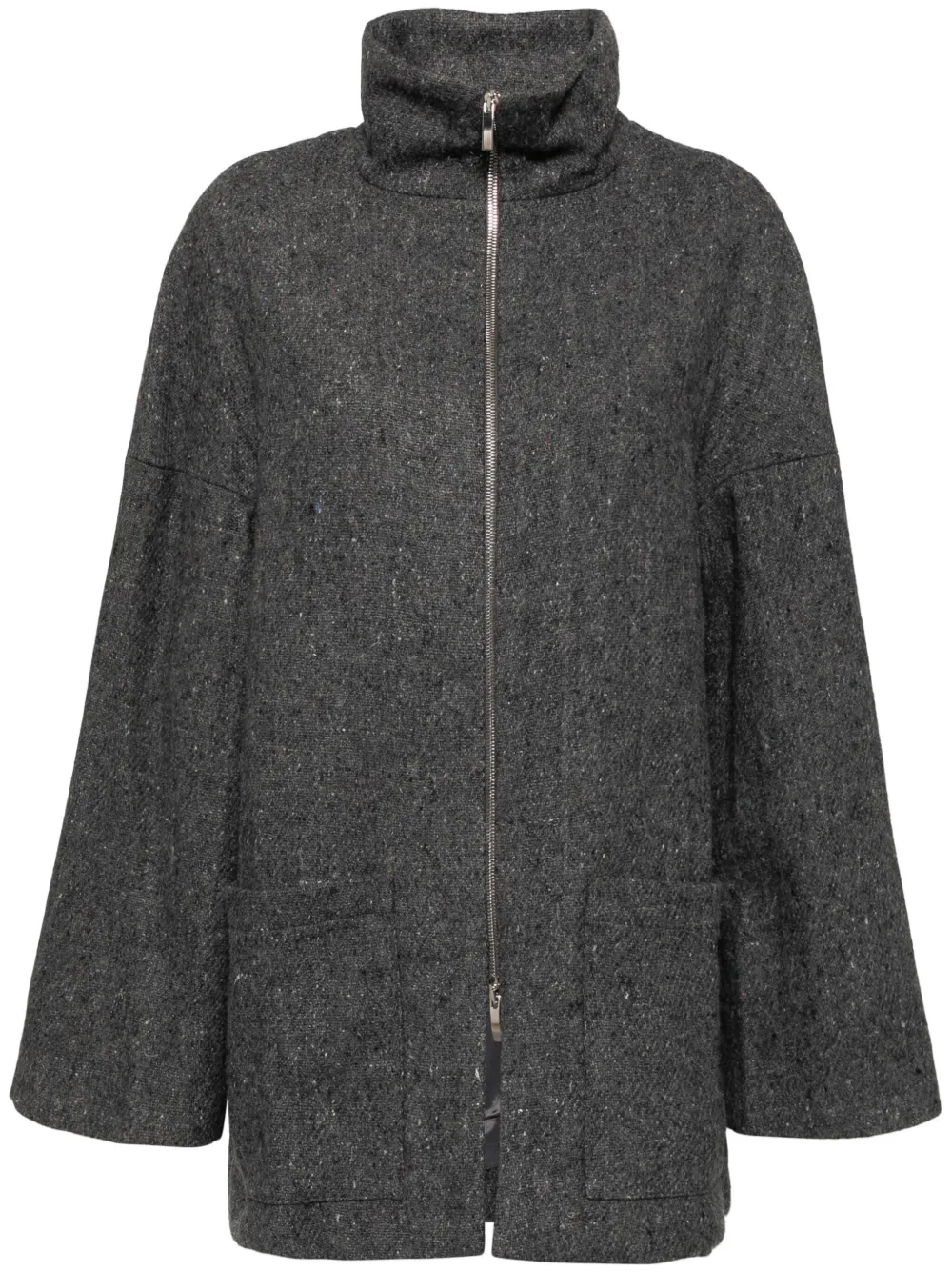 Conner Ives Reconstituted Military Blanket Coat In Grey