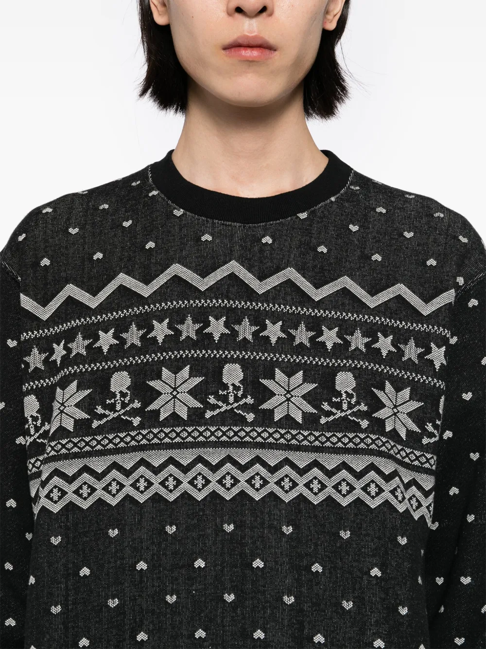 Mastermind World Sweater met patroon Zwart