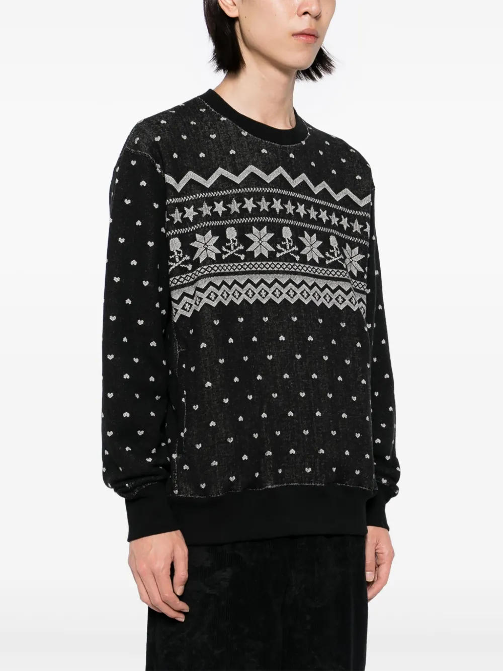 Mastermind World Sweater met patroon Zwart