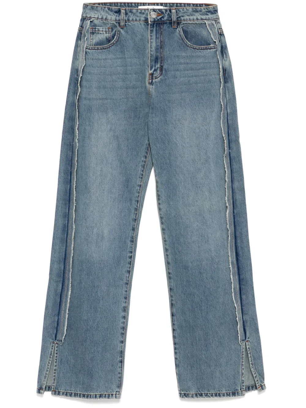 b+ab raw edge jeans - Blue