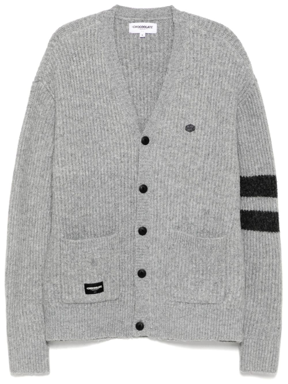 logo-patch cardigan