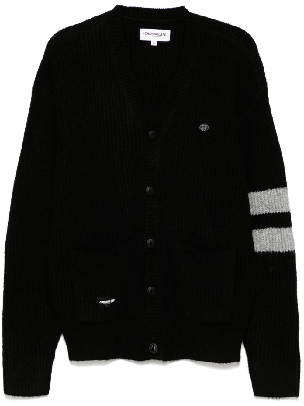 logo-patch cardigan