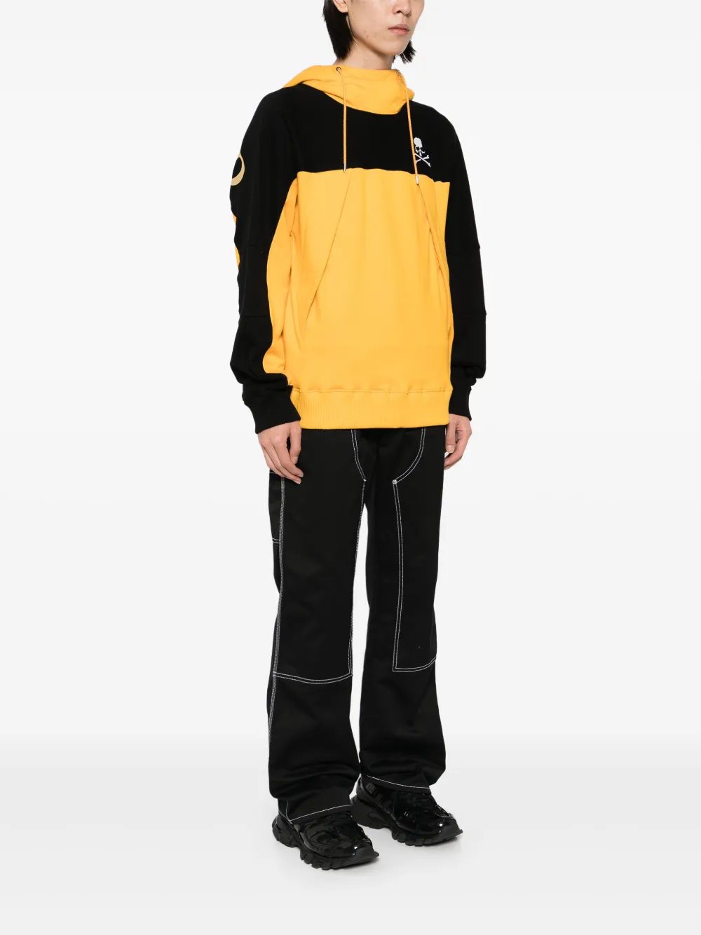Mastermind Japan Color-block Hoodies In Yellow