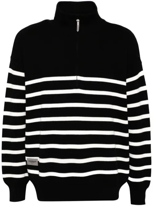 Pull zippé à rayures - CHOCOOLATE - Modalova