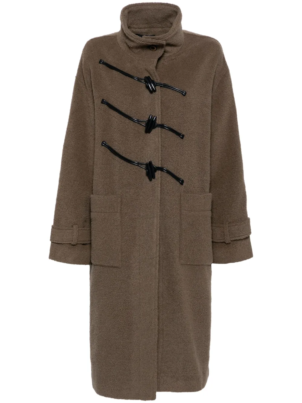 high-neck duffle coat