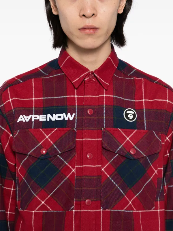 AAPE BY *A BATHING APE® チェック シャツ | レッド | FARFETCH JP