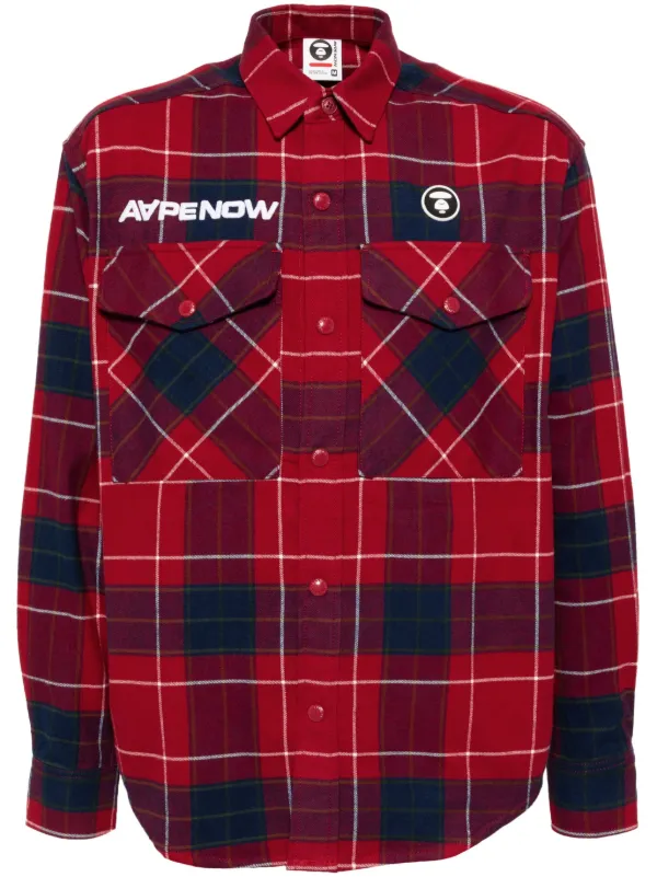 AAPE BY *A BATHING APE® チェック シャツ | レッド | FARFETCH JP