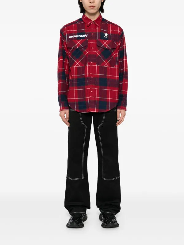 裏原 A BATHING APE アベイシングエイプ ブロックチェック シャツ A BATHING APE アベイシングエイプ ブロックチェック シャツ
