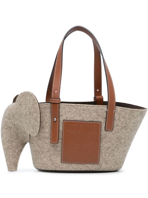 Loewe 2021-2023 Small Felt Elephant Basket tote bag Women