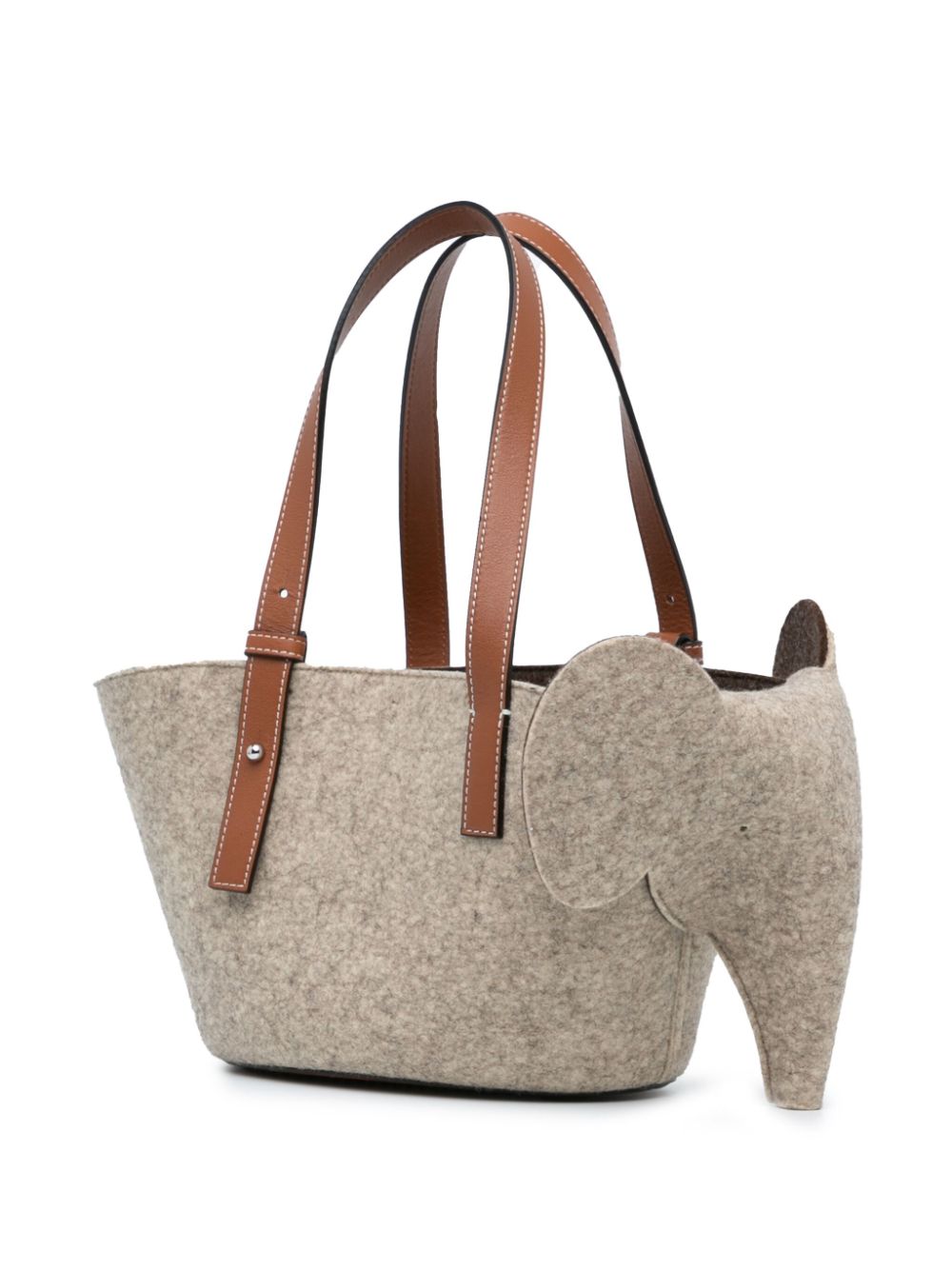 Loewe Pre-Owned 2021-2023 Small Felt Elephant Basket tote bag - Bruin