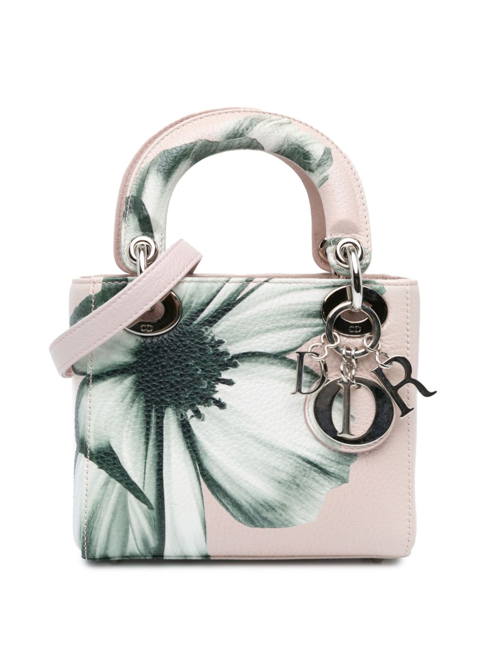 2014 Mini Deerskin Flower Printed Lady Dior satchel