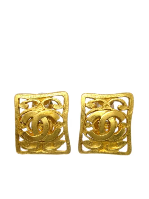Boucles d'oreilles à logo - CHANEL Pre-Owned - Modalova
