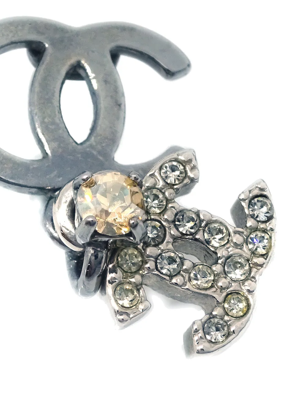 CHANEL Pre-Owned 2006 pre-owned oorbellen met stras - Zilver