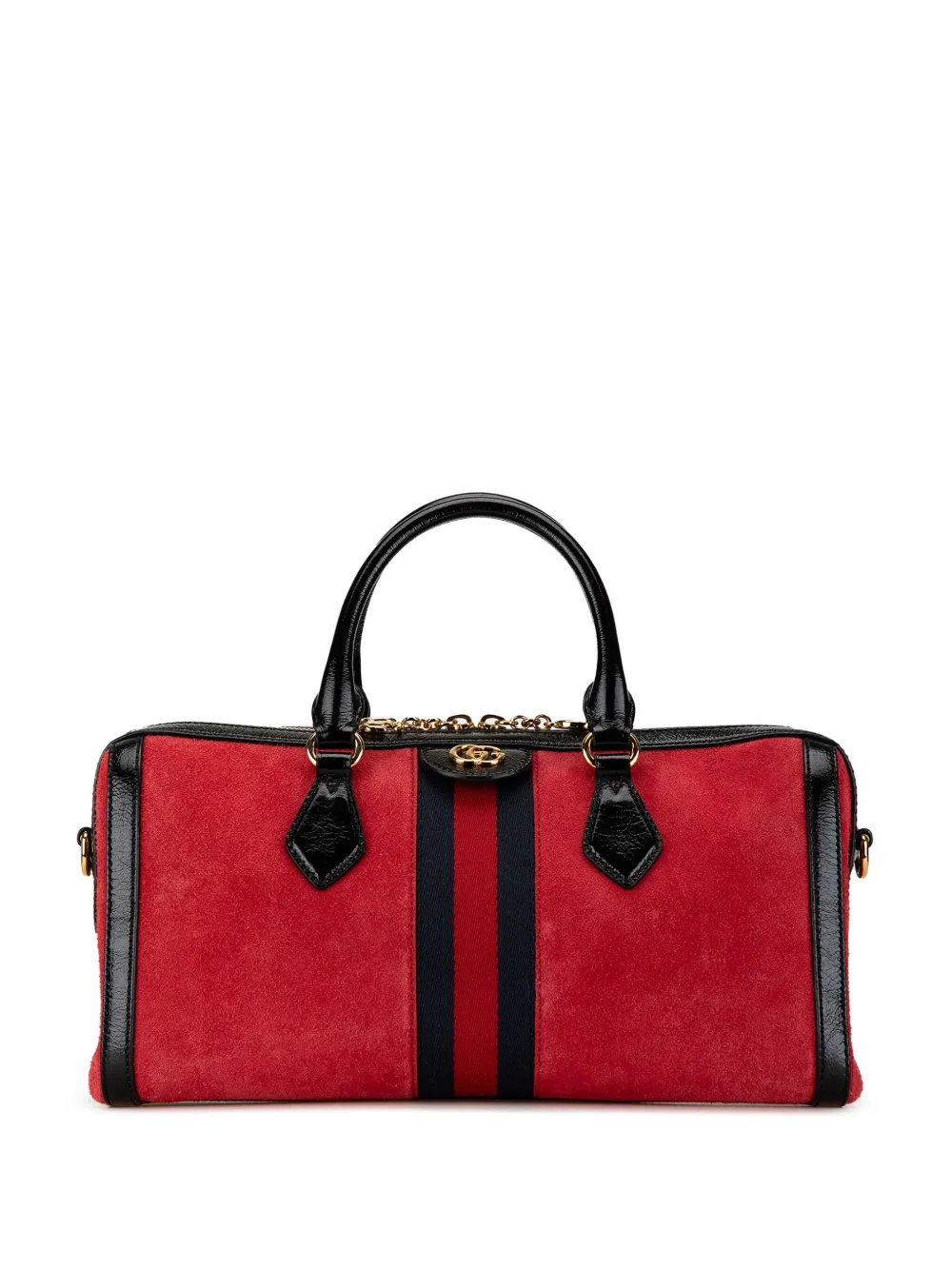 Gucci Pre Owned 2016 2023 Medium Ophidia Suede Boston Bag Red FARFETCH CA