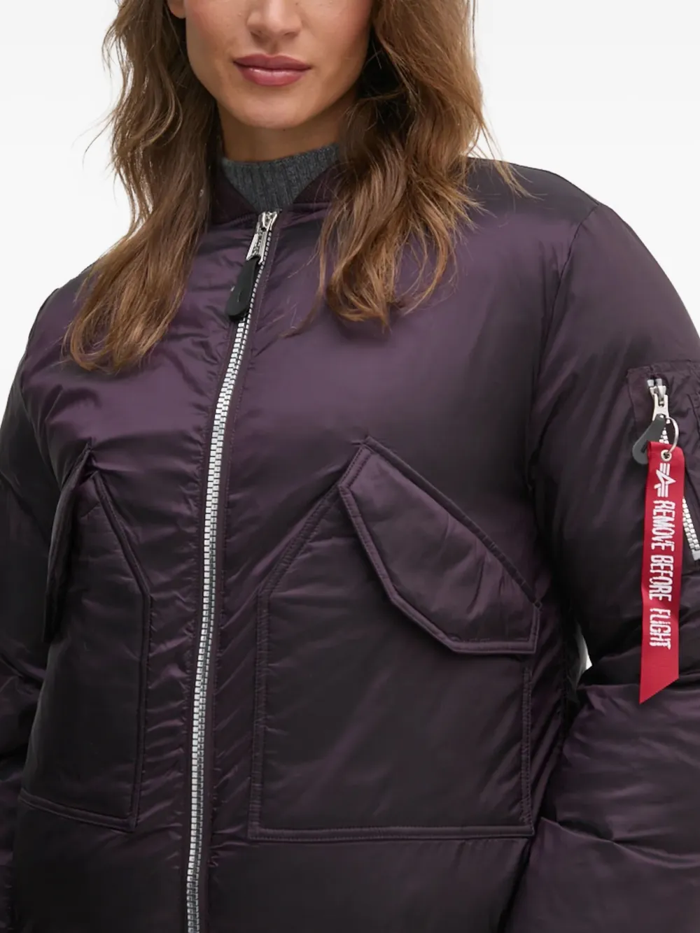 Alpha Industries MA-1 bomberjack met ritszak Paars