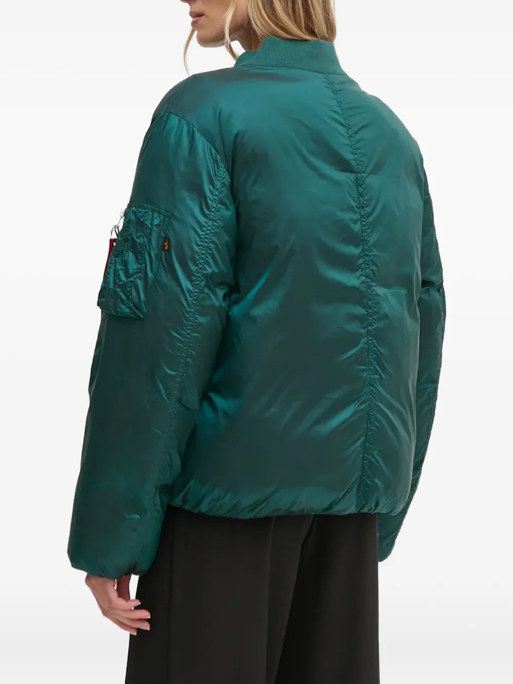 Alpha Industries Ma-1 Zip Padded Jacket In Green