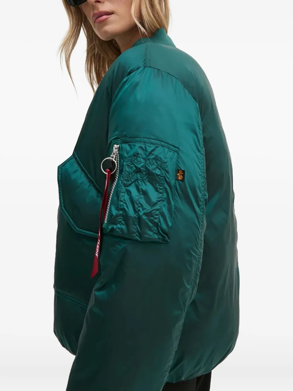 Alpha Industries Ma-1 Zip Padded Jacket In Green