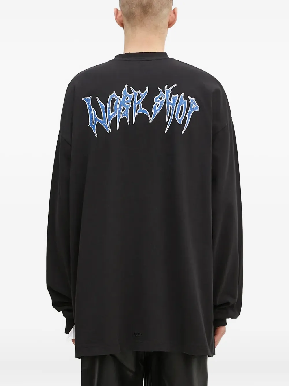 032c chilli-print long-sleeve T-shirt Zwart