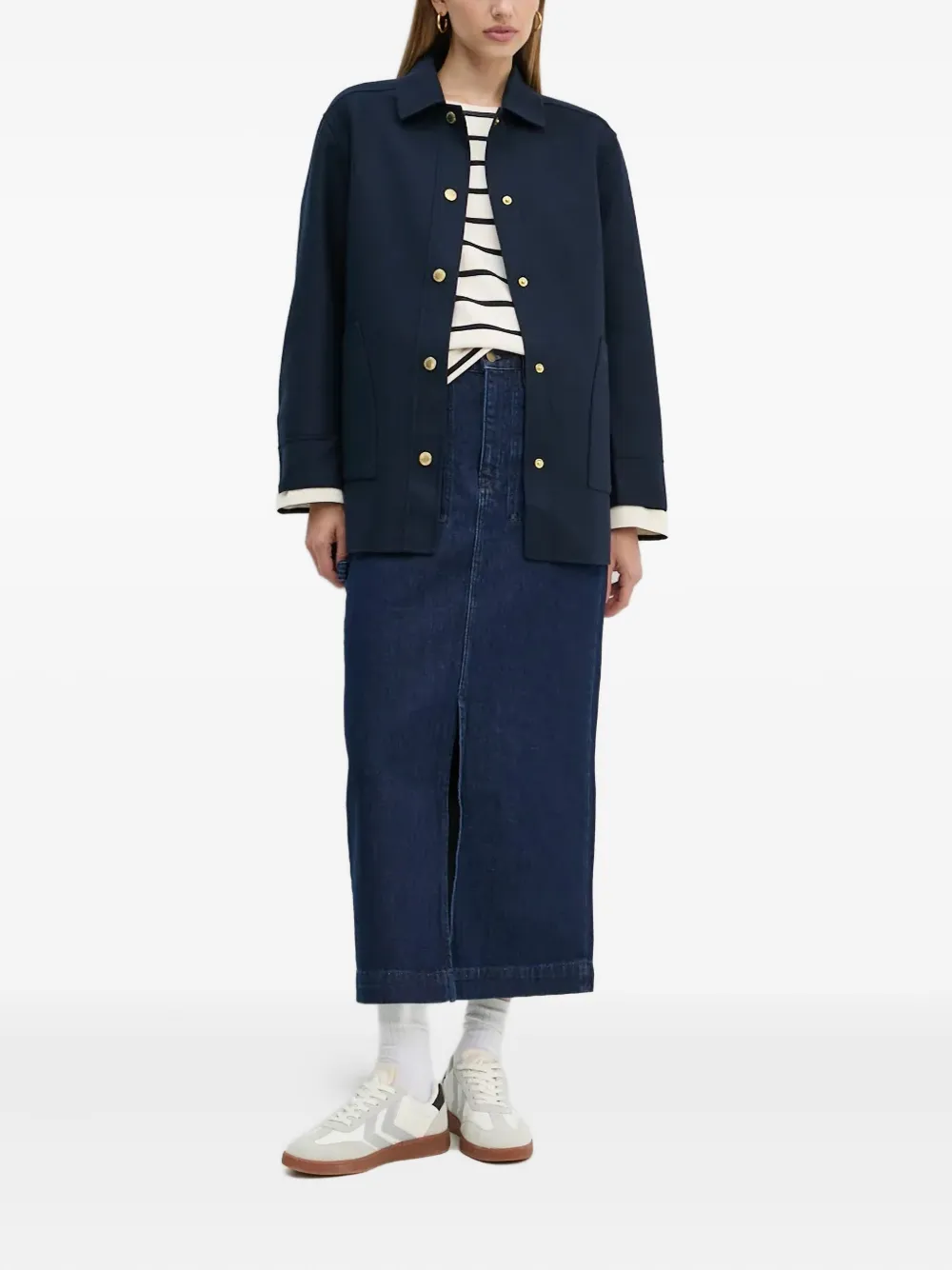Barbour Midi-rok met split - Blauw