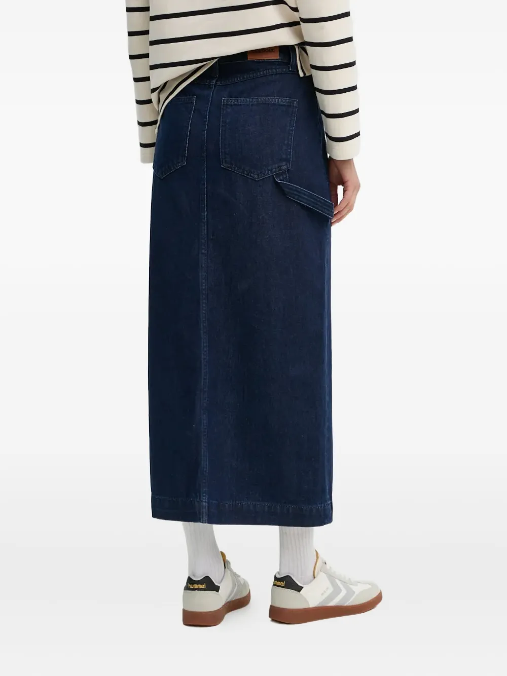 Barbour Front-slit Pocket Midi Skirt In Blue