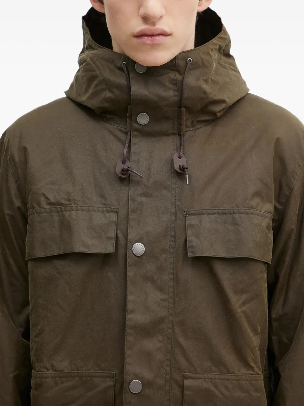 Barbour Jack met capuchon en zak Bruin