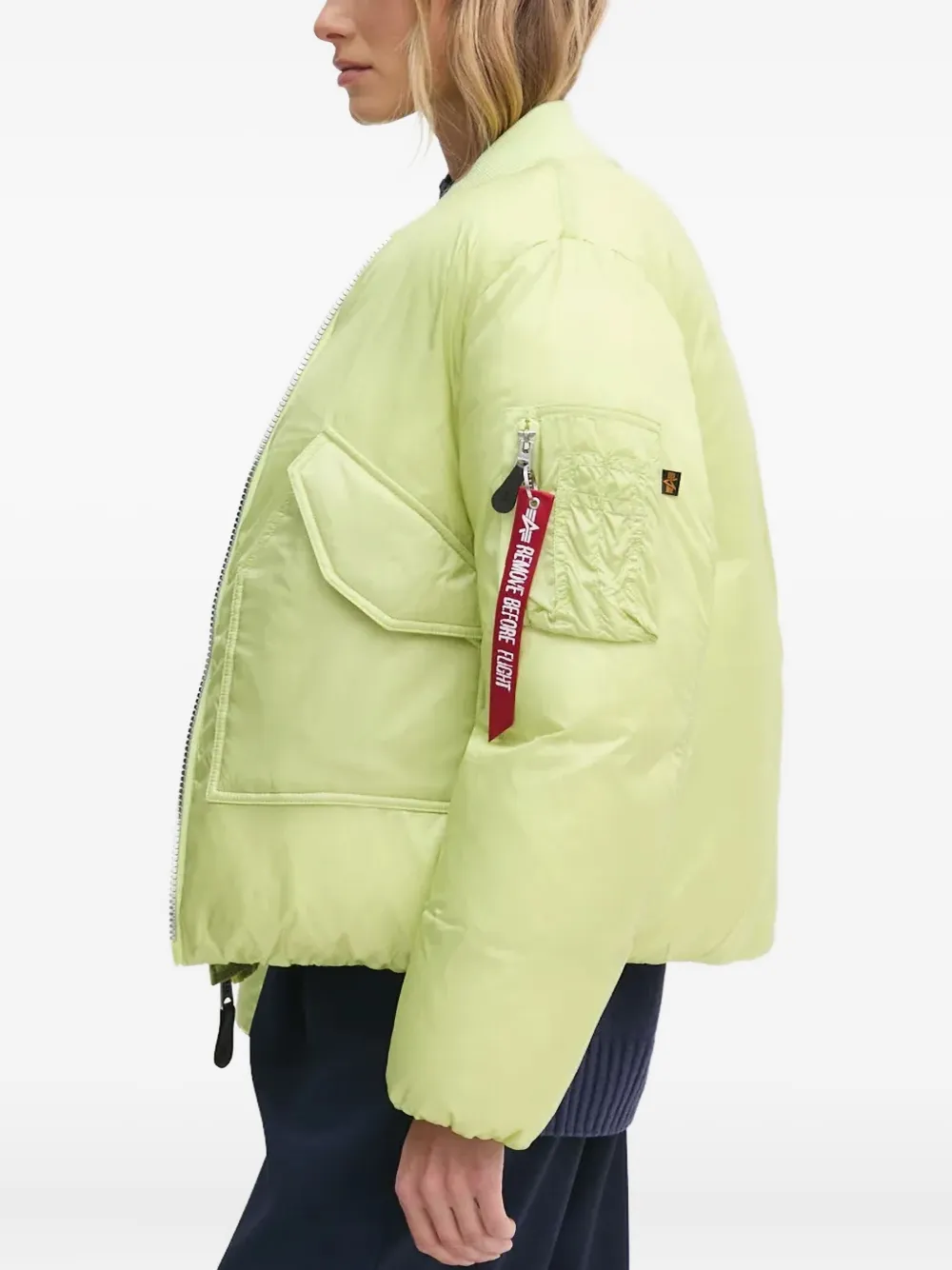 Alpha Industries MA-1 jack met ritszak Groen