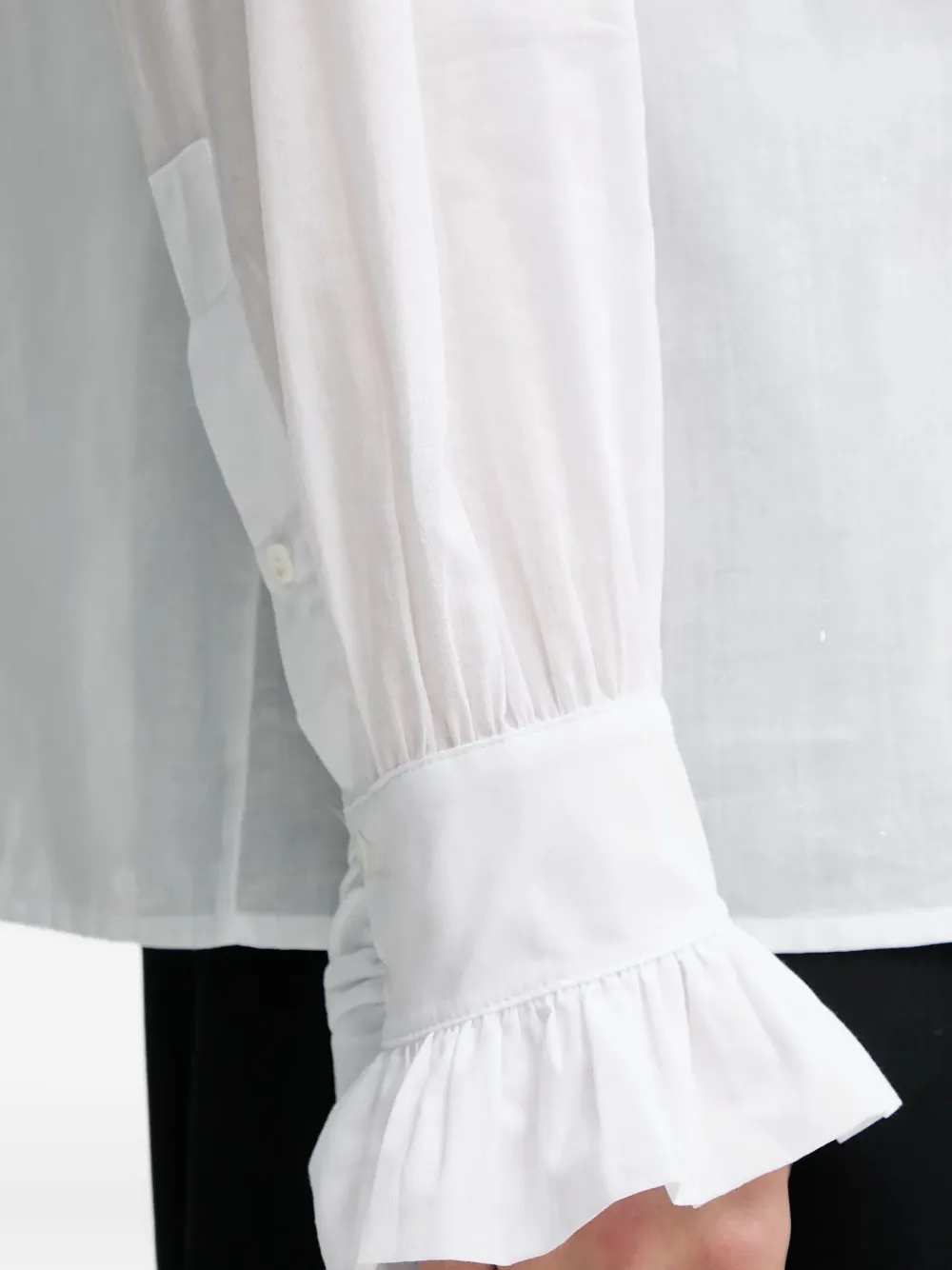 Barbour X Alexa Chung Ruffled Shirt In White