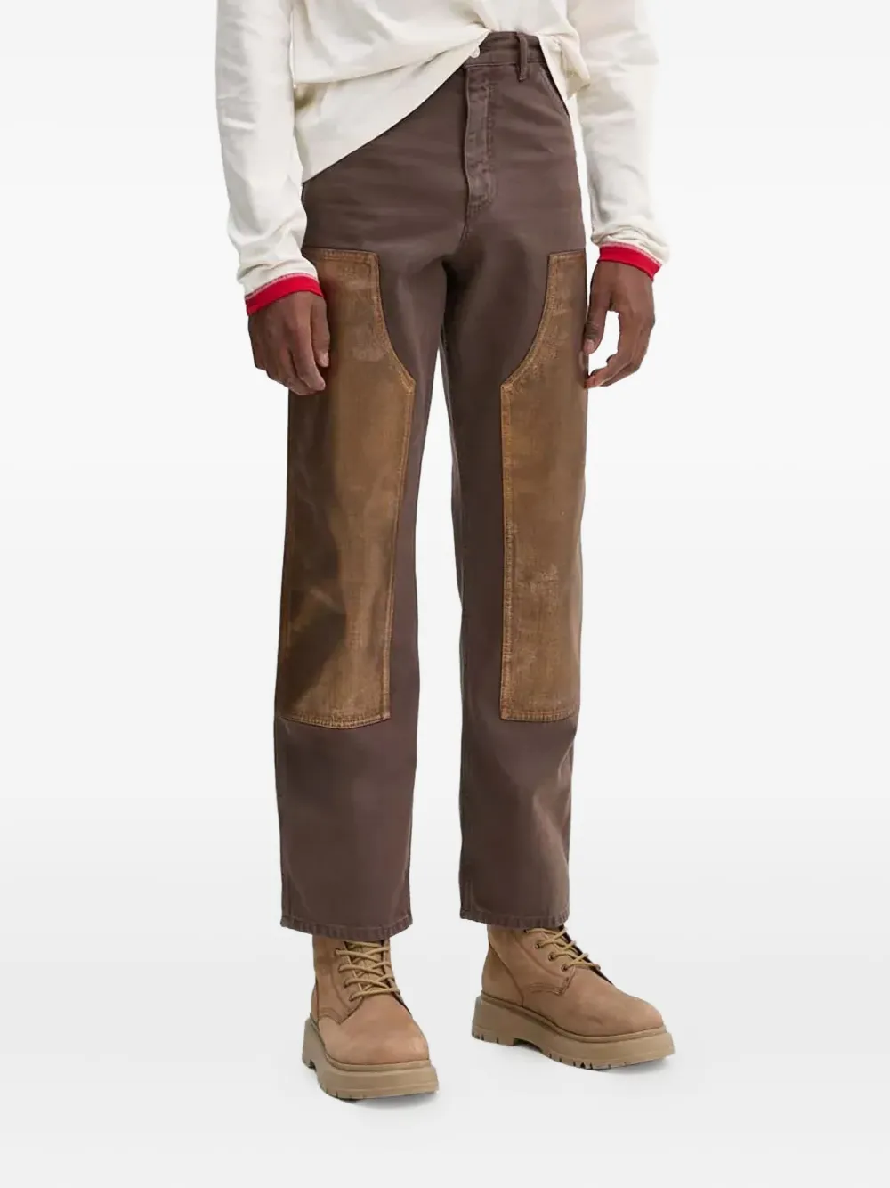 embellish-panel trousers
