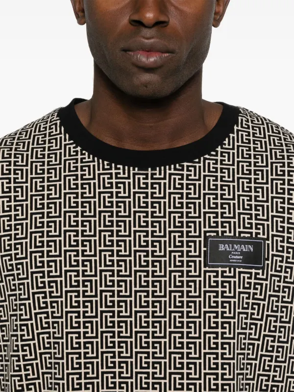 Balmain PB Labyrinth Jacquard T-shirt | Neutrals | FARFETCH ZA