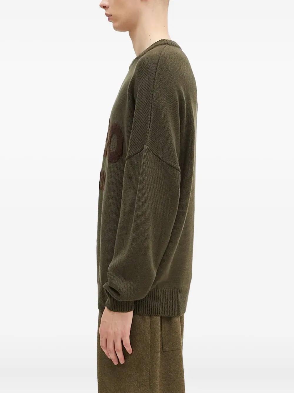 032c logo-embroidered long-sleeves sweater Groen