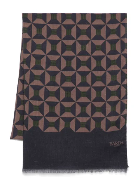 Barba mascada con estampado geométrico