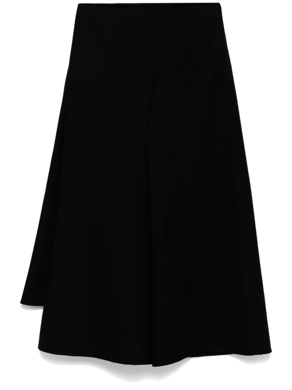 asymmetric draped skirt