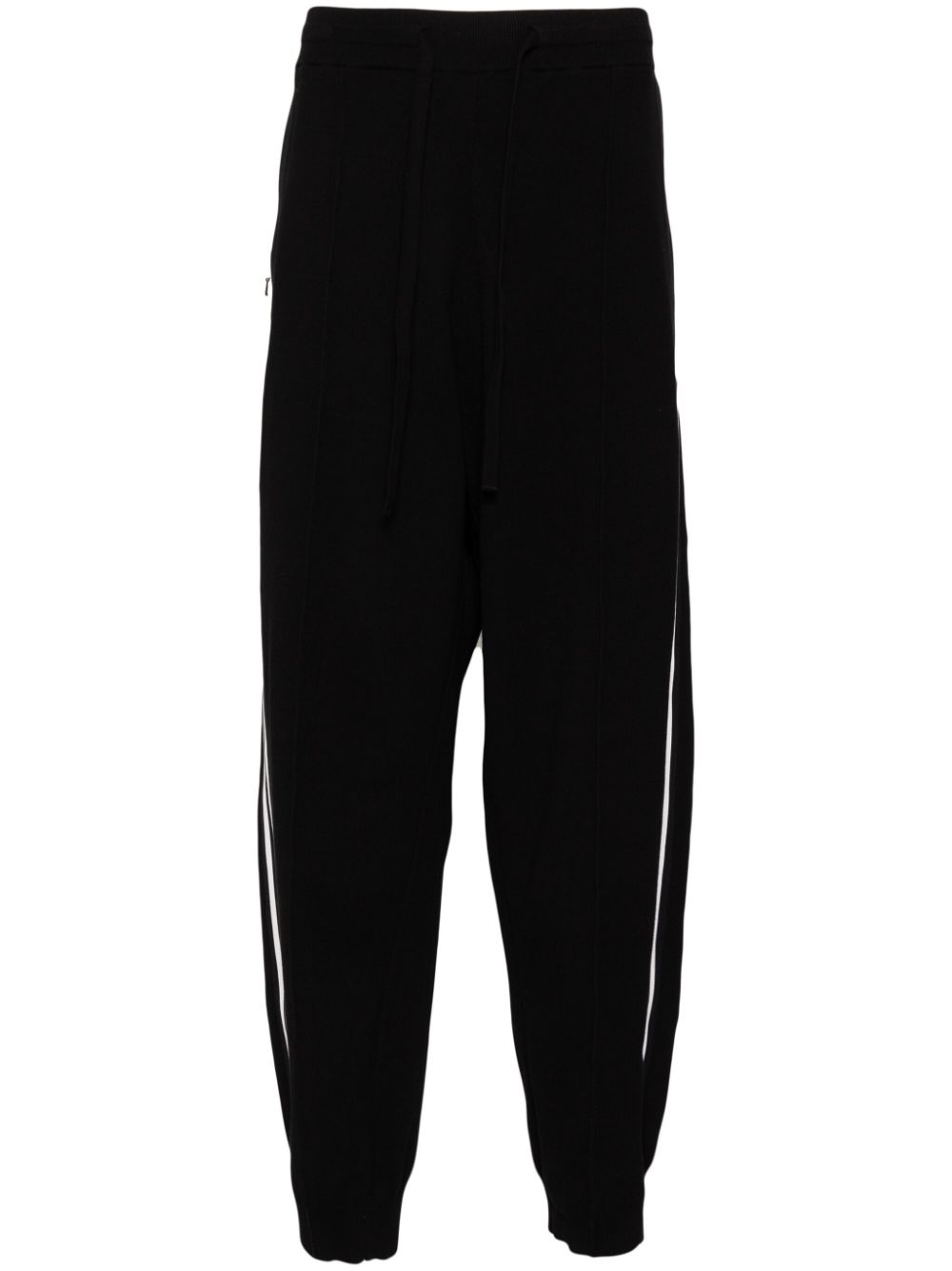 Side-stripe knit trousers