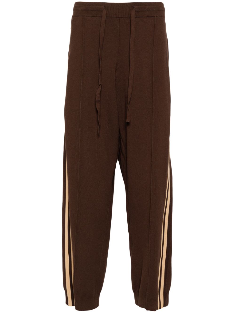 Side-stripe knit trousers