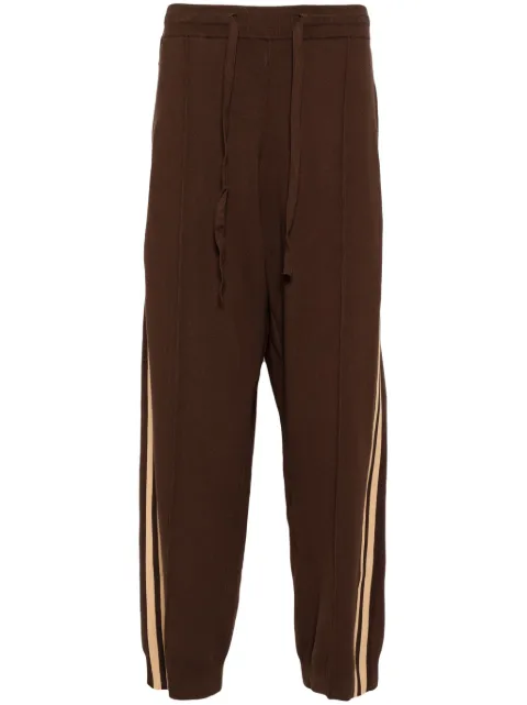 CROQUIS Side-stripe knit trousers