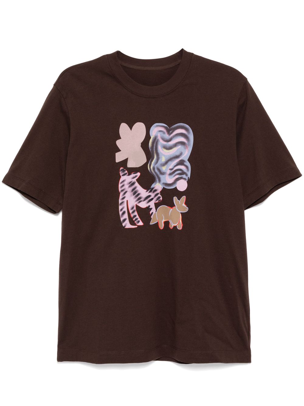 JNBY cats-printed T-shirt - Brown