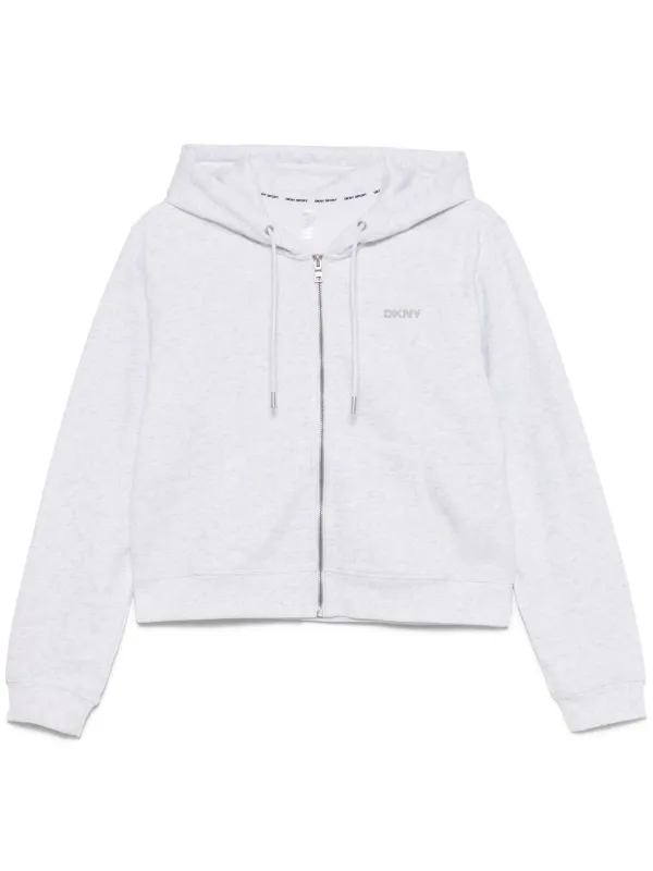 DKNY stud-logo Hoodie Grey FARFETCH IN