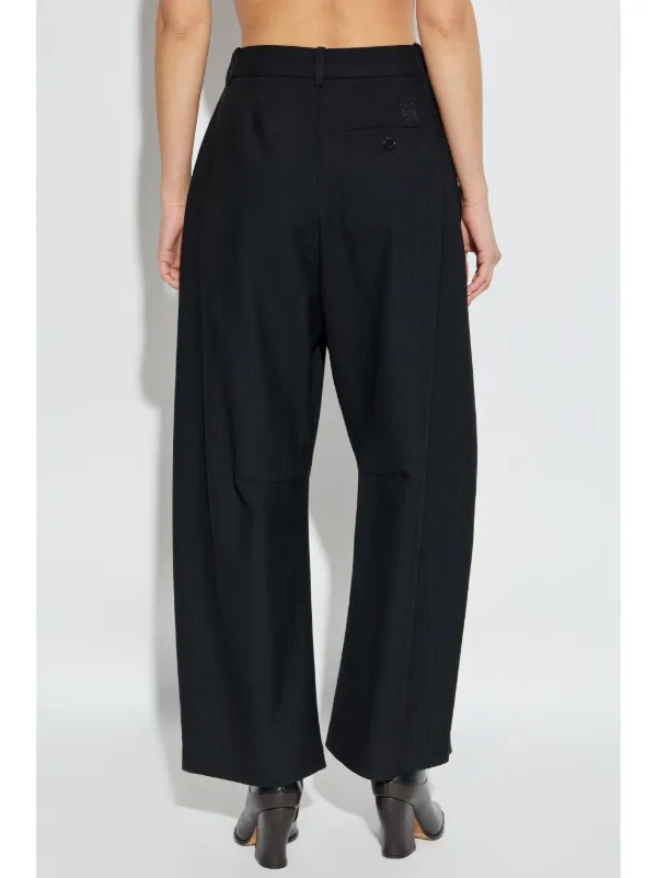 パンツ LOEWE barrel Wide Pants Barrel trousers in nappa lambskin Black - LOEWE
