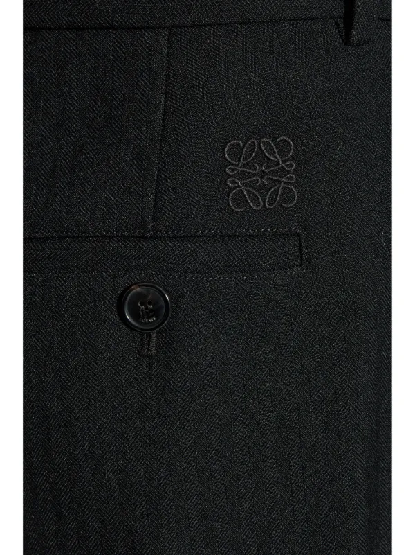 LOEWE Wool Barrel Trousers | Black | FARFETCH